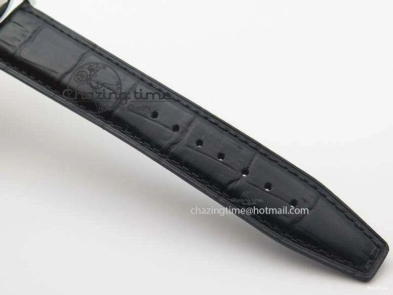 MIROTIME 0511 GoodFit Portofino SCHAFFHAUSEN SS MKF 1:1 V2 Best Edition Black Dial On Black Leather Strap A 7350